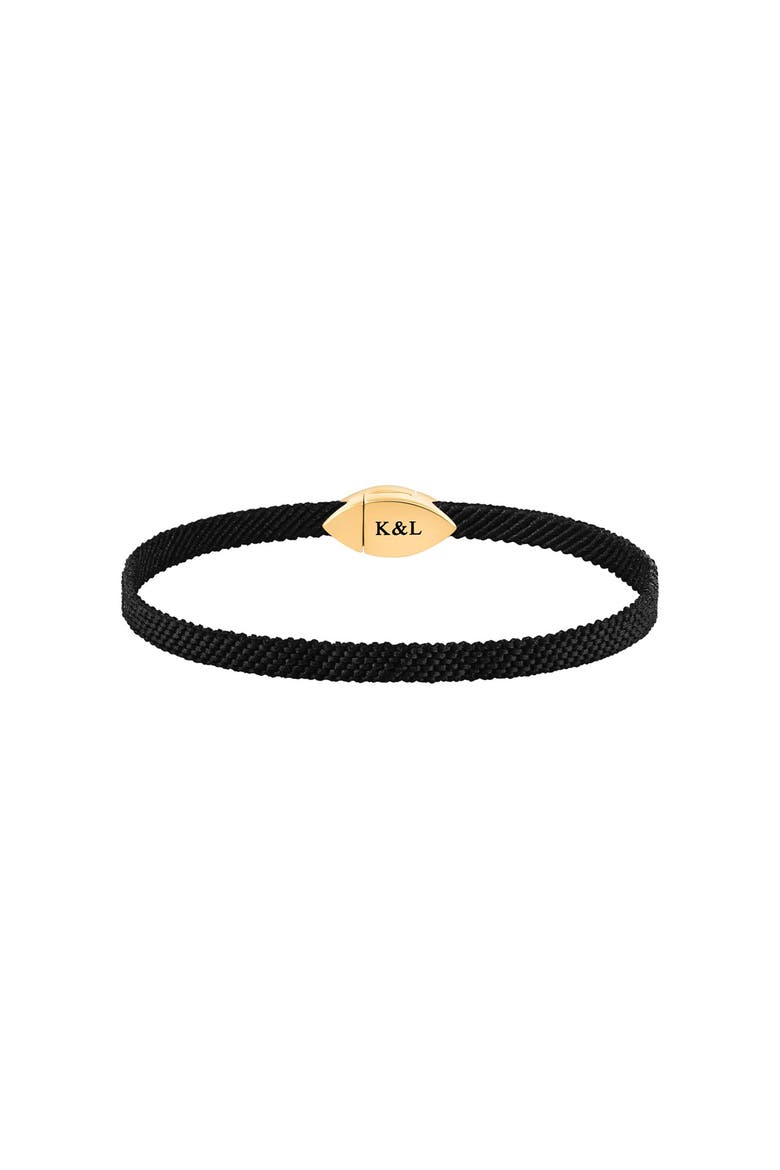 Infinite Success Men's Evil Eye Black String Bracelet, Alternate, color, Black/Gold