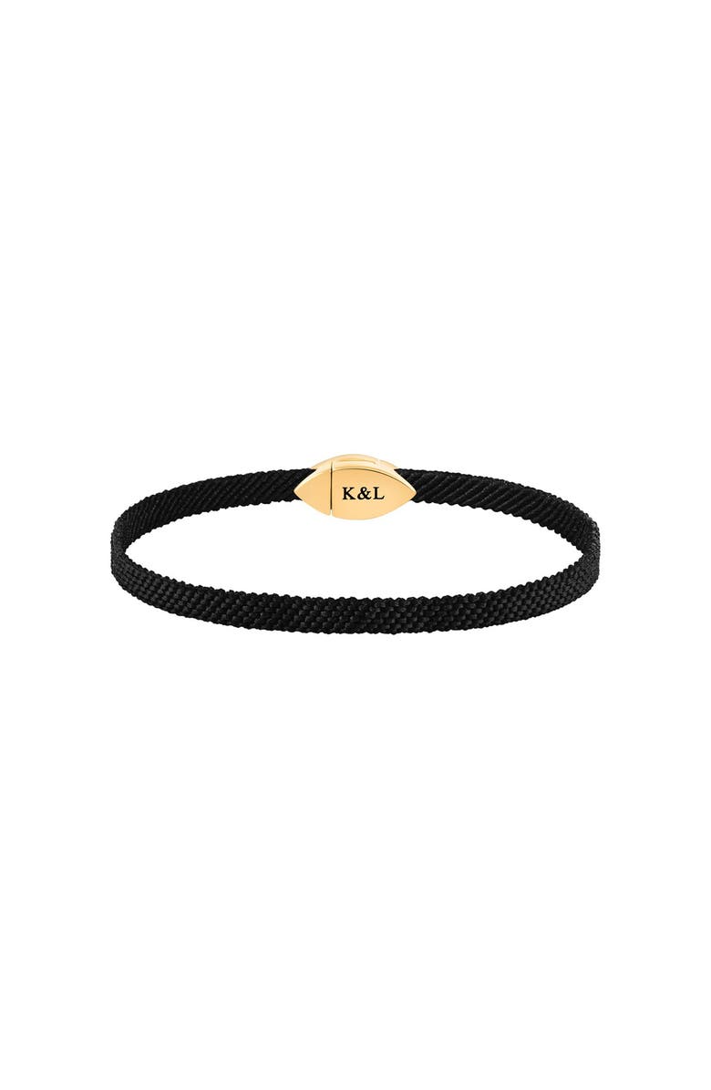 Karma and Luck Infinite Success Men's Evil Eye Black String Bracelet, Alternate, color, Black/Gold