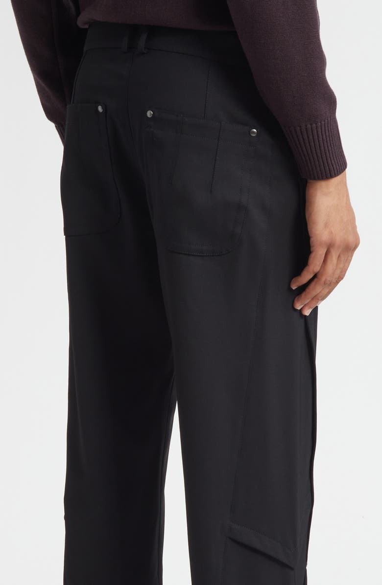 KIKO KOSTADINOV Kraner Stretch Virgin Wool Trousers, Alternate, color, Crow Black