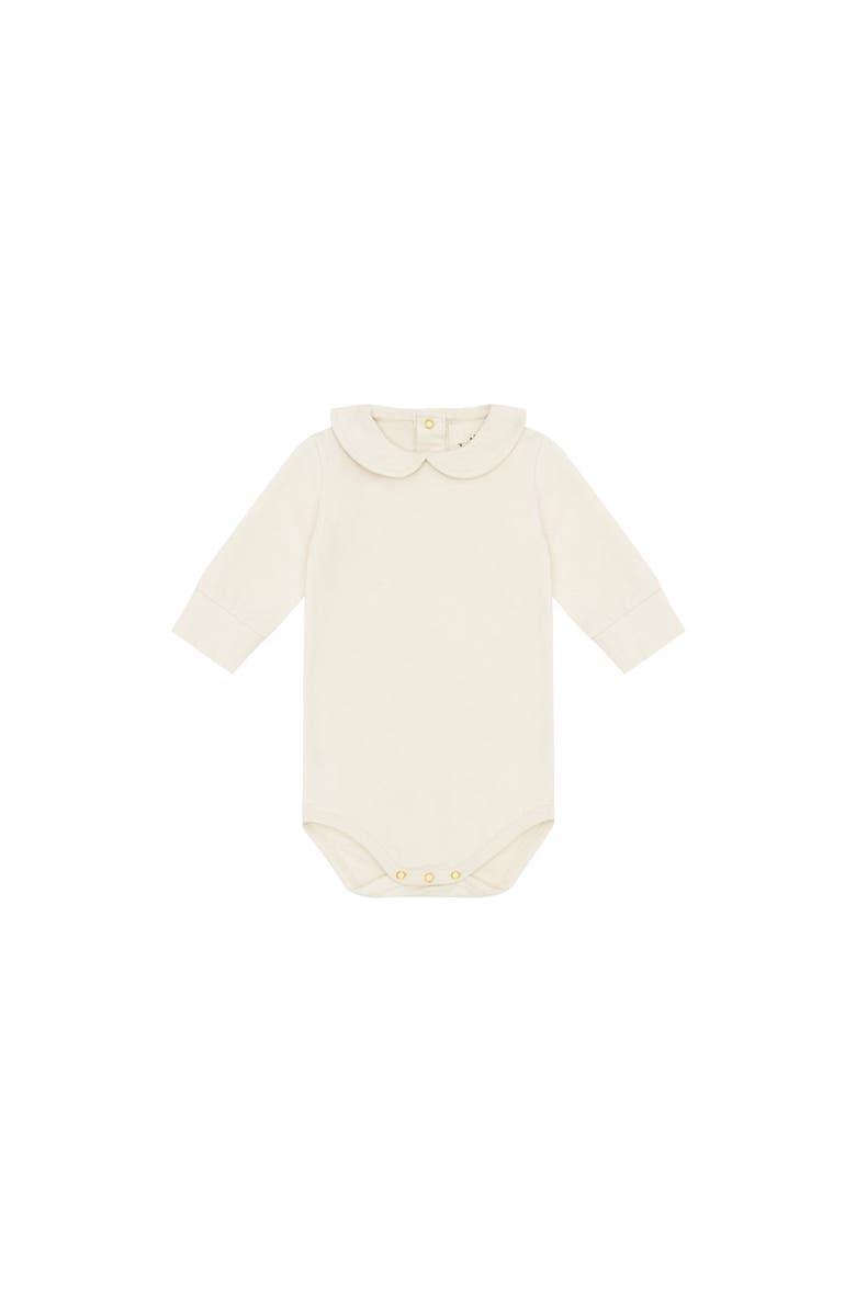 Vild House of Little LS Organic Cotton Collared Bodysuit, Main, color, Ecru-No Dye