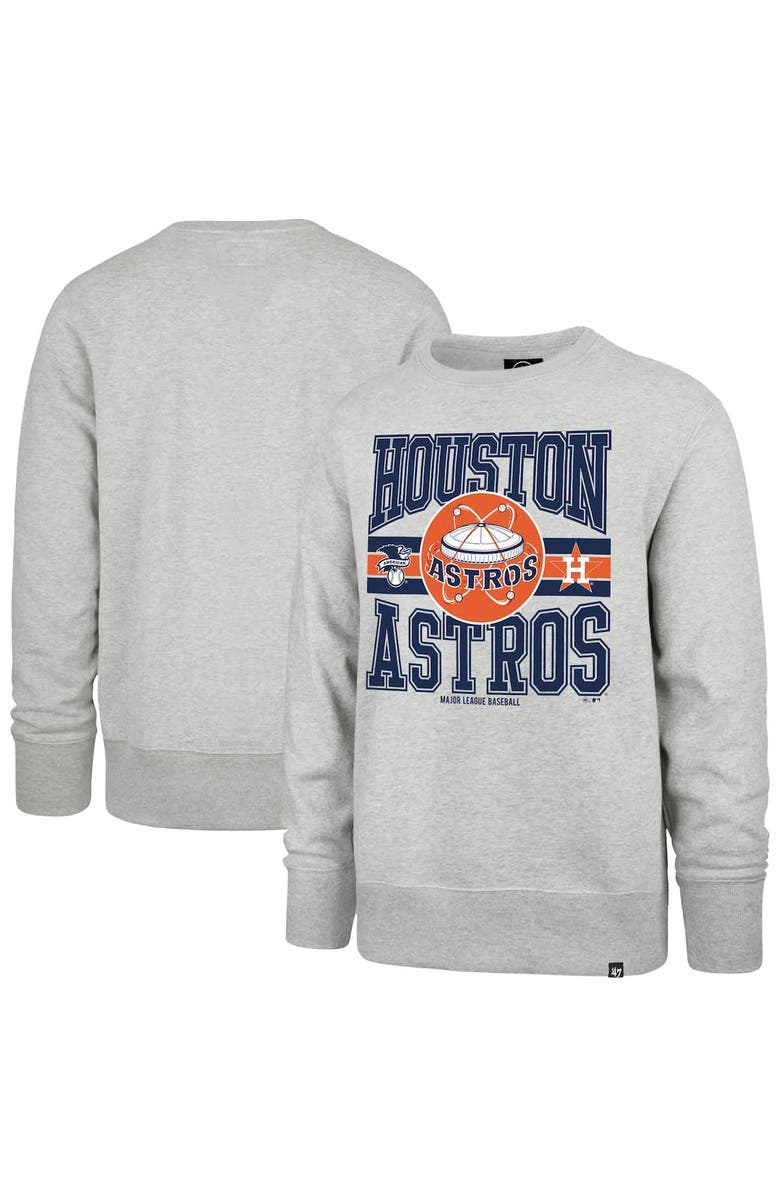 '47 Men's '47  Gray Houston Astros Letters Headline Pullover Sweatshirt, Alternate, color, 