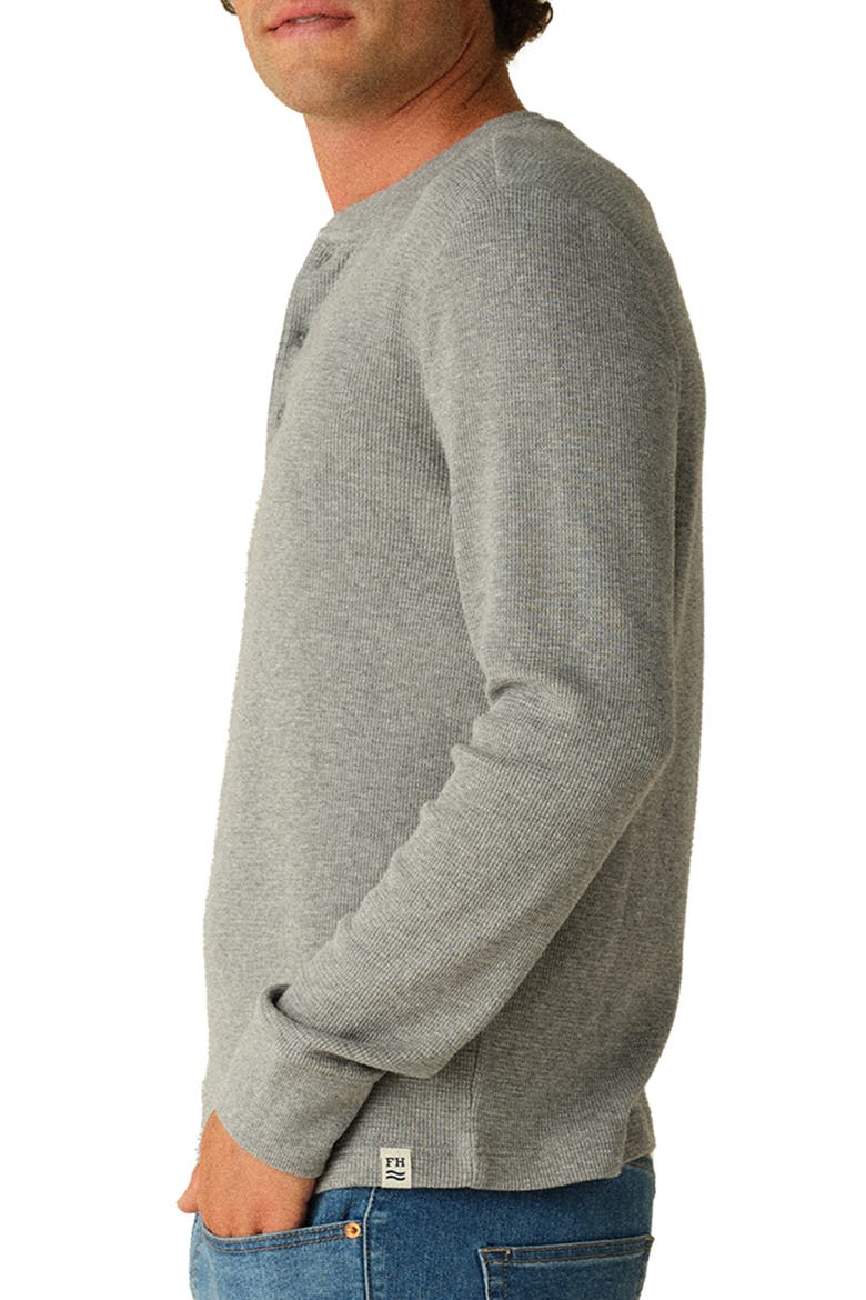 Hudson Organic Cotton Blend Waffle Henley, Alternate, color, HEATHER GREY