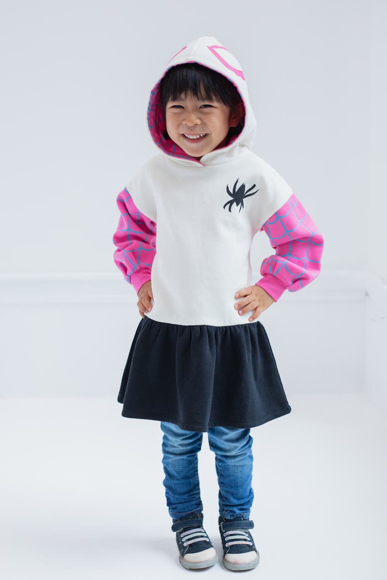 Spider-Verse Cosplay Fleece Hooded Dress, Alternate, color, Ghost Spider Pink