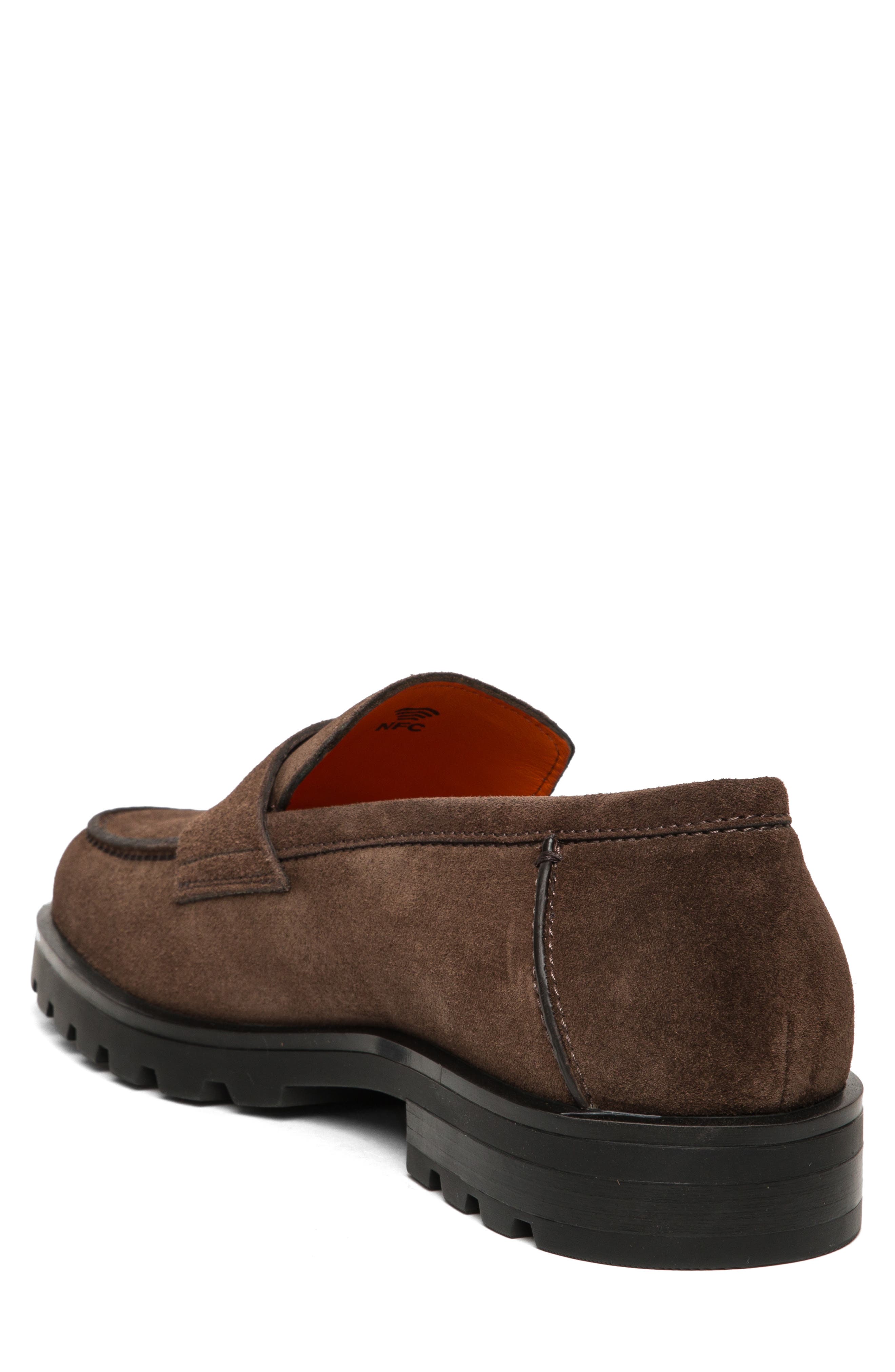 Santoni Rock Penny Loafer, Alternate, color, Dark Brown