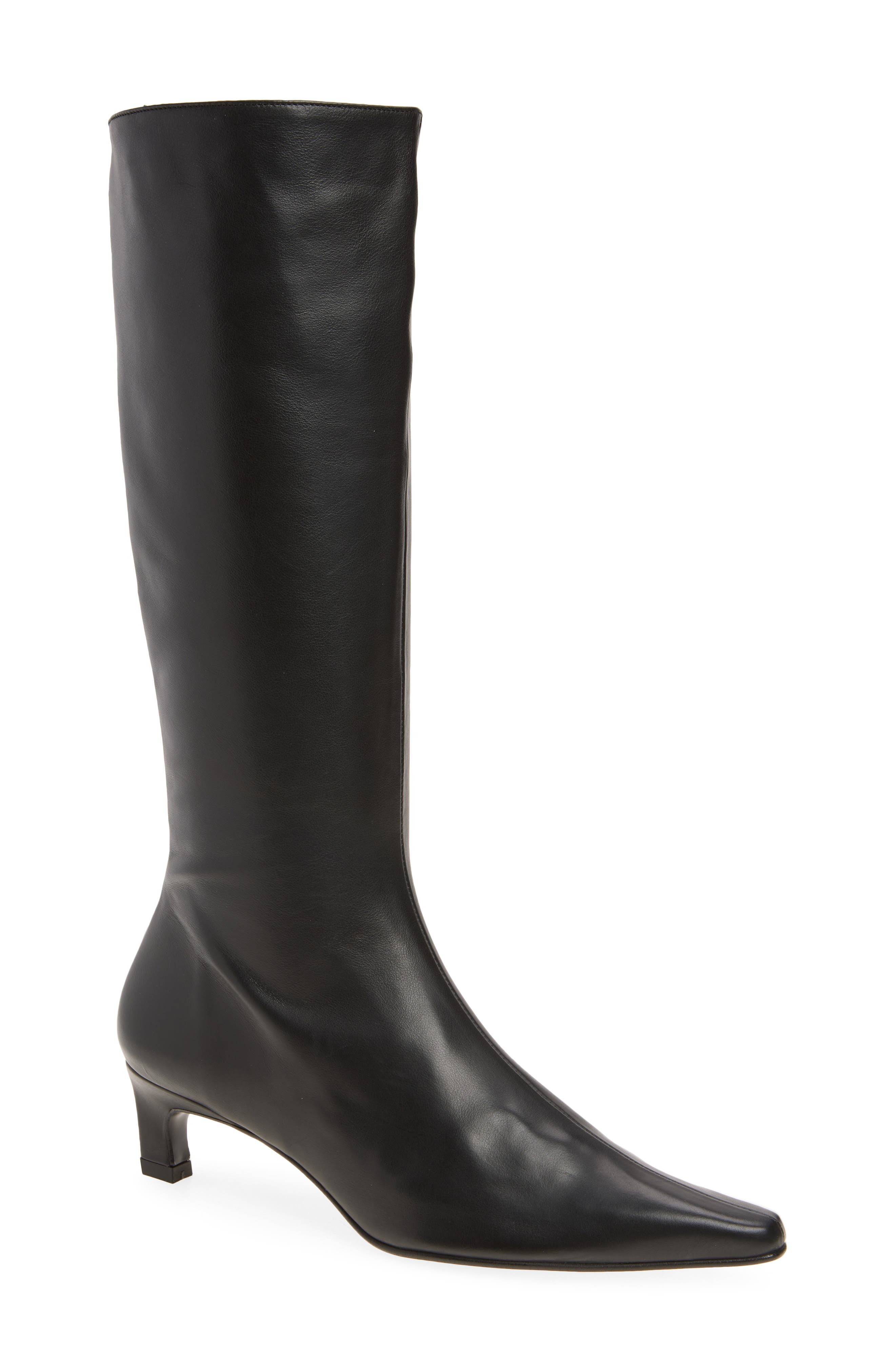 Gema Knee High Kitten Heel Boot, Main, color, BLACK