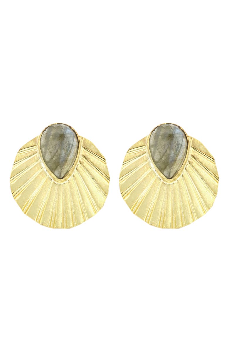 Panacea Labradorite Fan Drop Earrings, Main, color, 