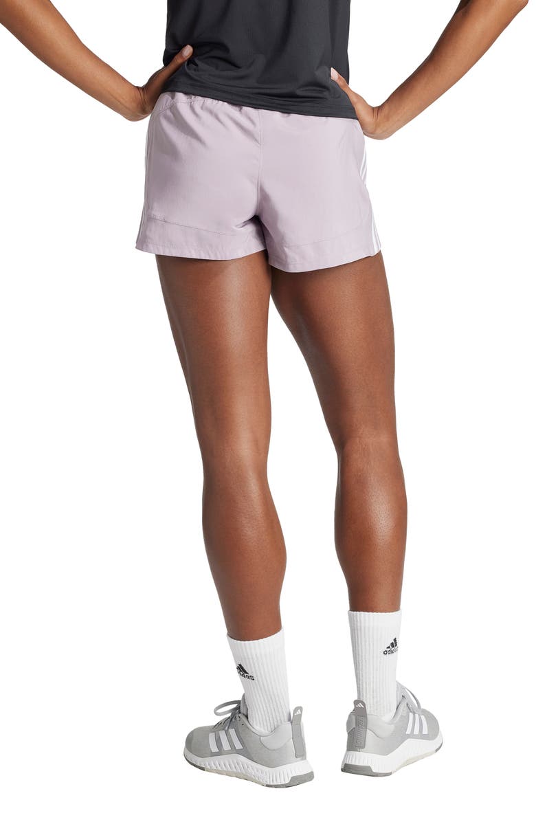 adidas Pacer High Waist Training 3-Stripes Woven Shorts, Alternate, color,