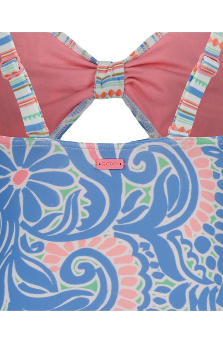 Roxy Kids' Cascais Cutout One-Piece Swimsuit, Alternate, color, Silver Lake Blue