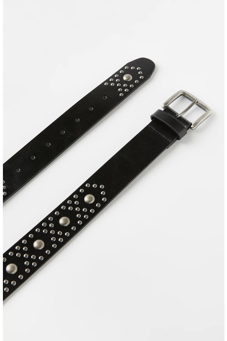 Men's Circle Stud Belt, Alternate, color, Black Burnished Silver