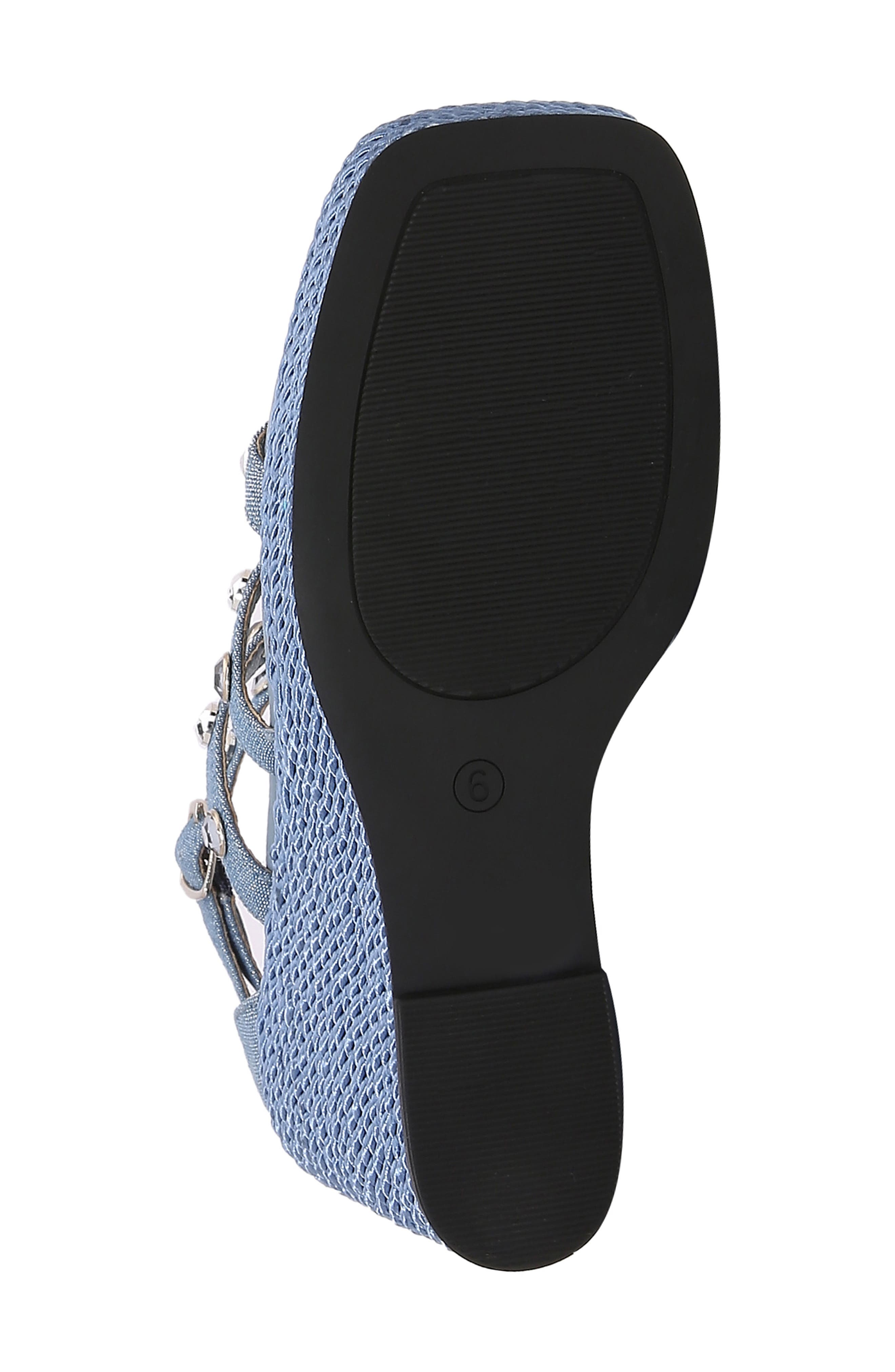 Panda Caged Platform Wedge Sandal, Alternate, color, BLUE DENIM