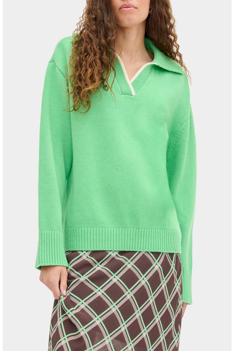 Judith Johnny Collar Sweater, Main, color, BIO GREEN