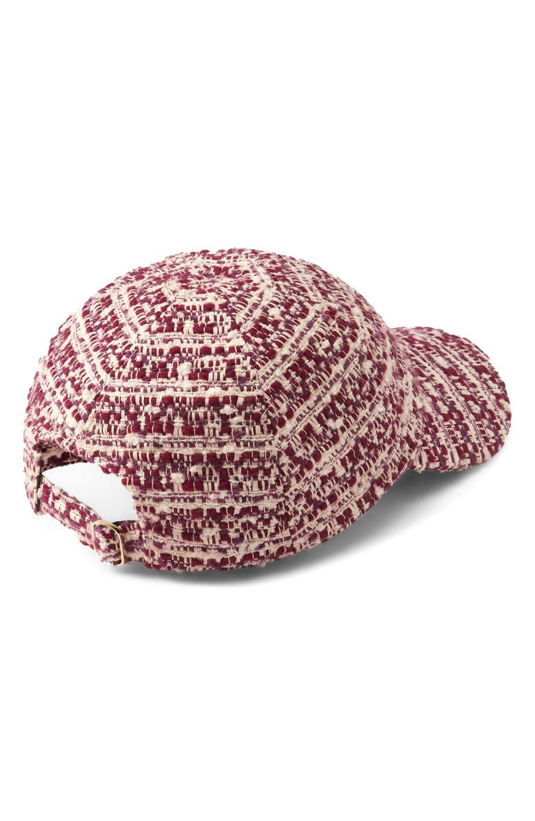 Helen Kaminski Charlette Bouclé Baseball Cap, Alternate, color, Cranberry