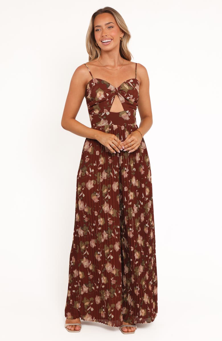 Petal & Pup Floral Wide Leg Jumpsuit, Alternate, color, Brown Floral