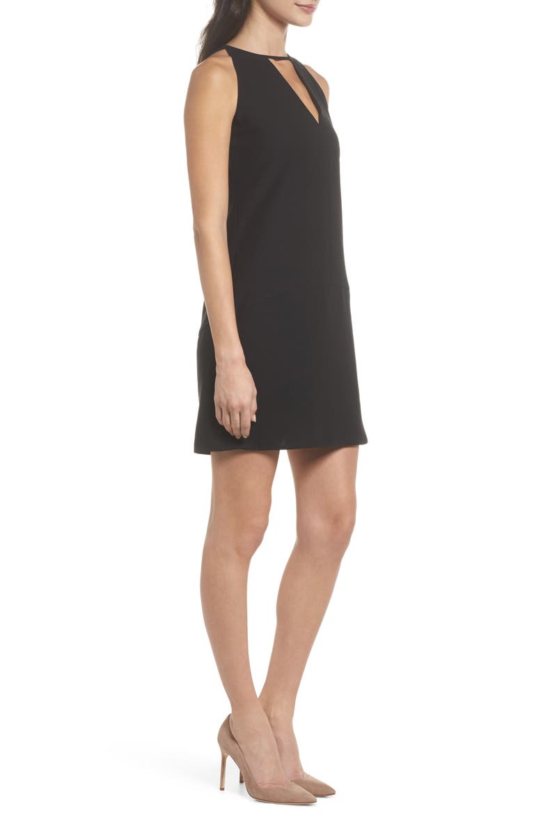 Keyhole Shift Dress, Alternate, color, BLACK