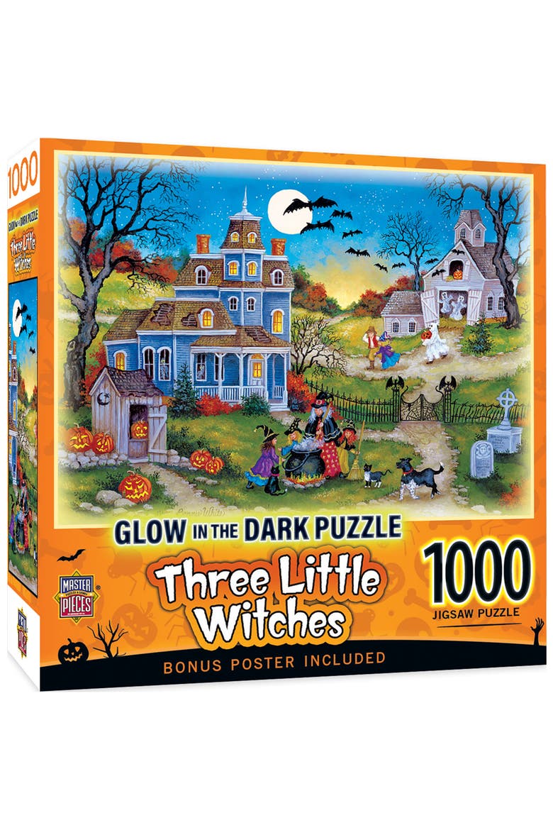 Three Little Witches 1000pc Glow Puzzle, Main, color, Multicolor