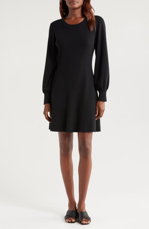 Cotton black dress with sleeves hotsell