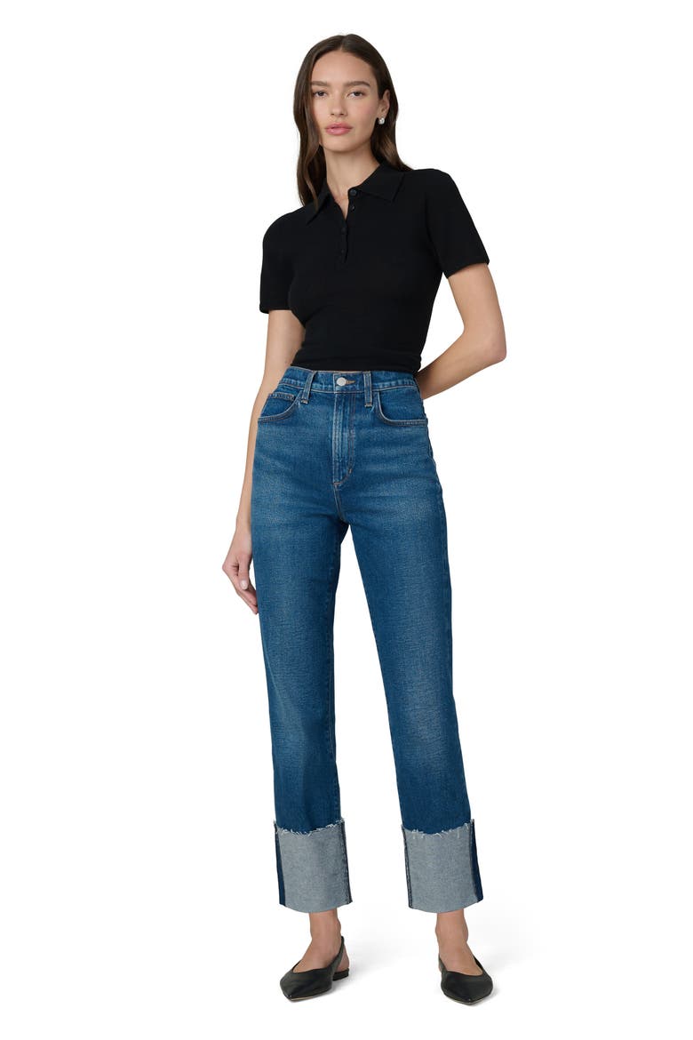 The Margot Cuffed Raw Hem High Waist Ankle Slim Jeans, Alternate, color, SERENDIPITOUS