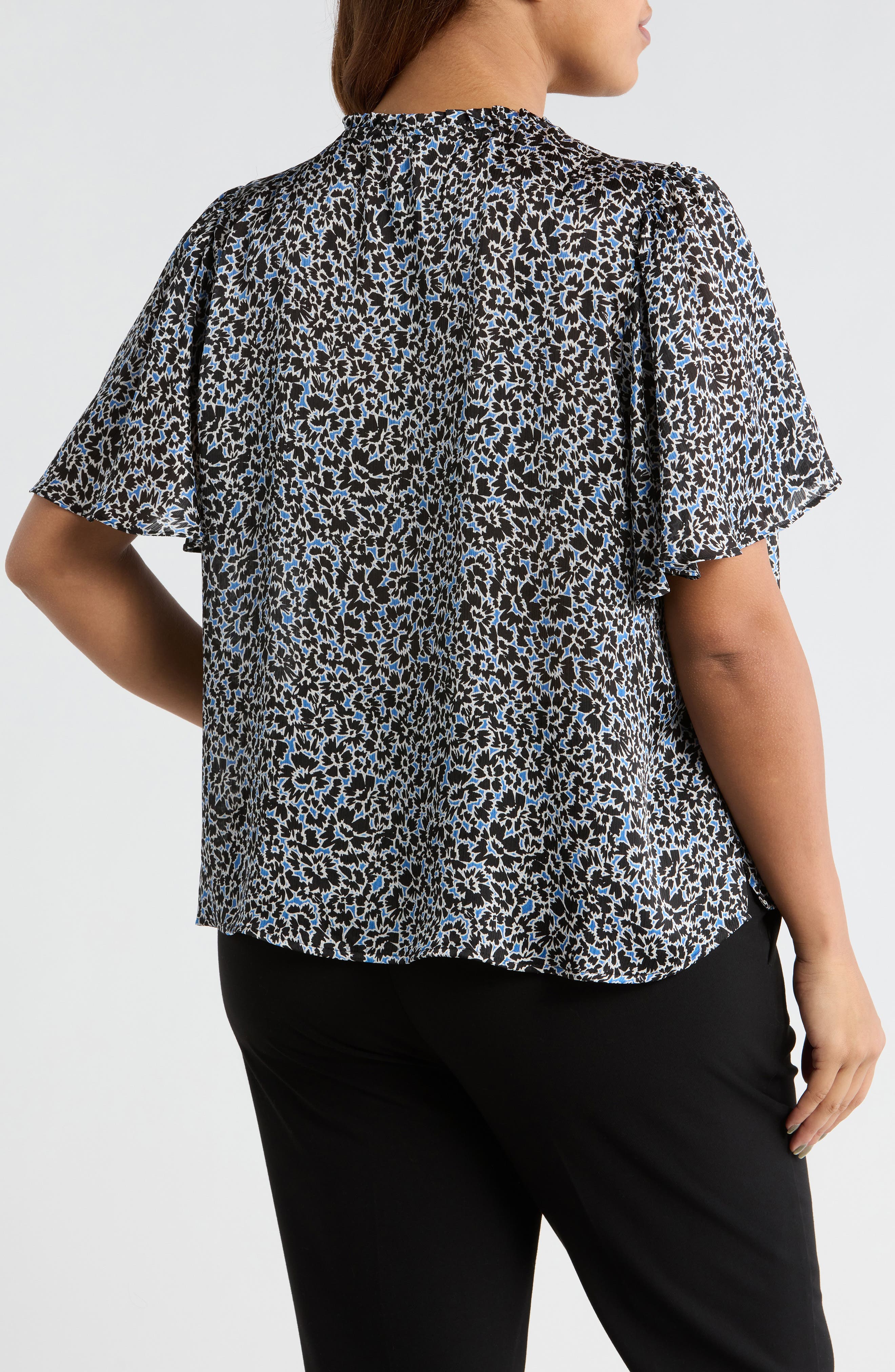 Floral Tie Neck Top - image 2
