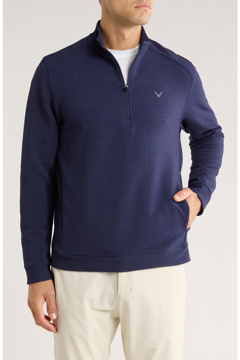 Ottoman Quarter Zip Sweatshirt, Main, color, PEACOAT