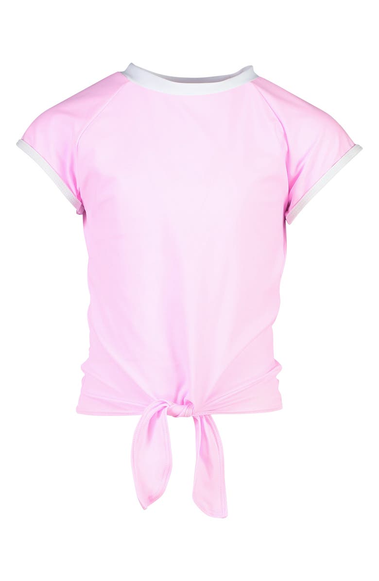 Snapper Rock Pink Tie Front Rashguard, Main, color,