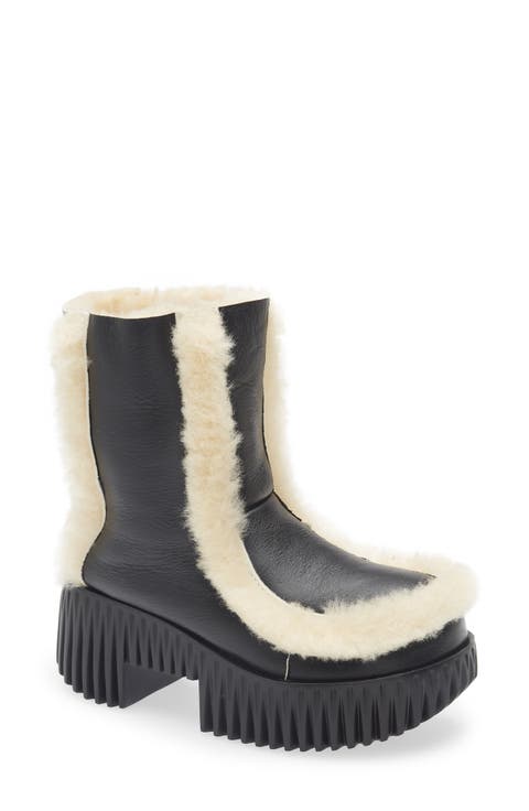 Plia Fero Genuine Shearling Platform Bootie (Women)