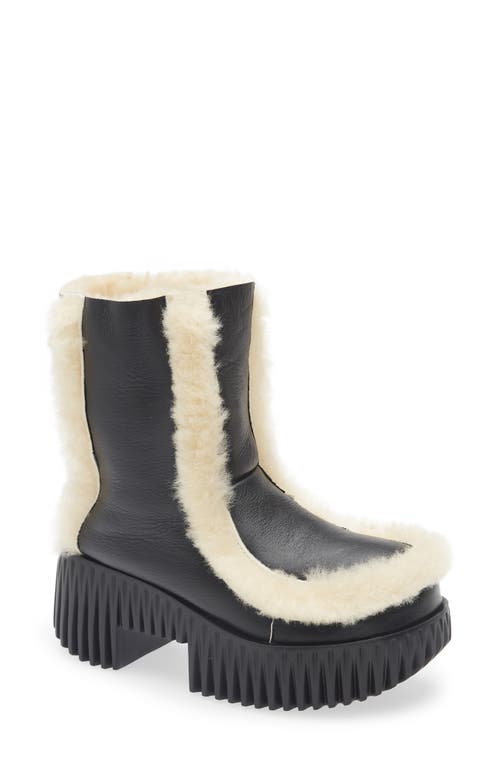 4ccccees Plia Fero Genuine Shearling Platform Bootie In Black