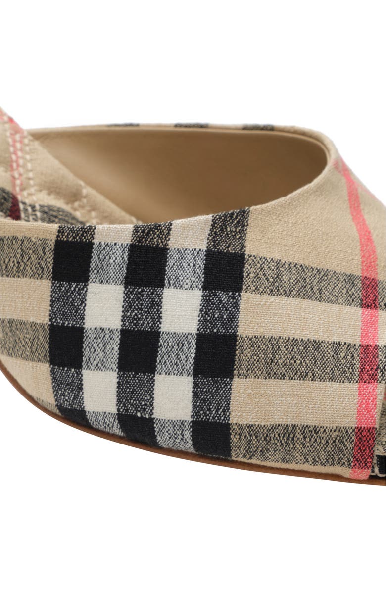 Burberry Check Mews Low Sandals, Alternate, color, Sand Beige