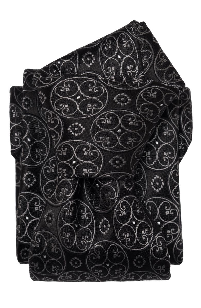 Elizabetta Palladio - Extra Long Silk Jacquard Tie for Men, Alternate, color, Black