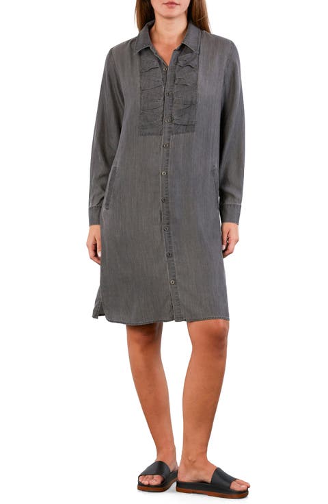Kiss the Day Long Sleeve Denim Shirtdress