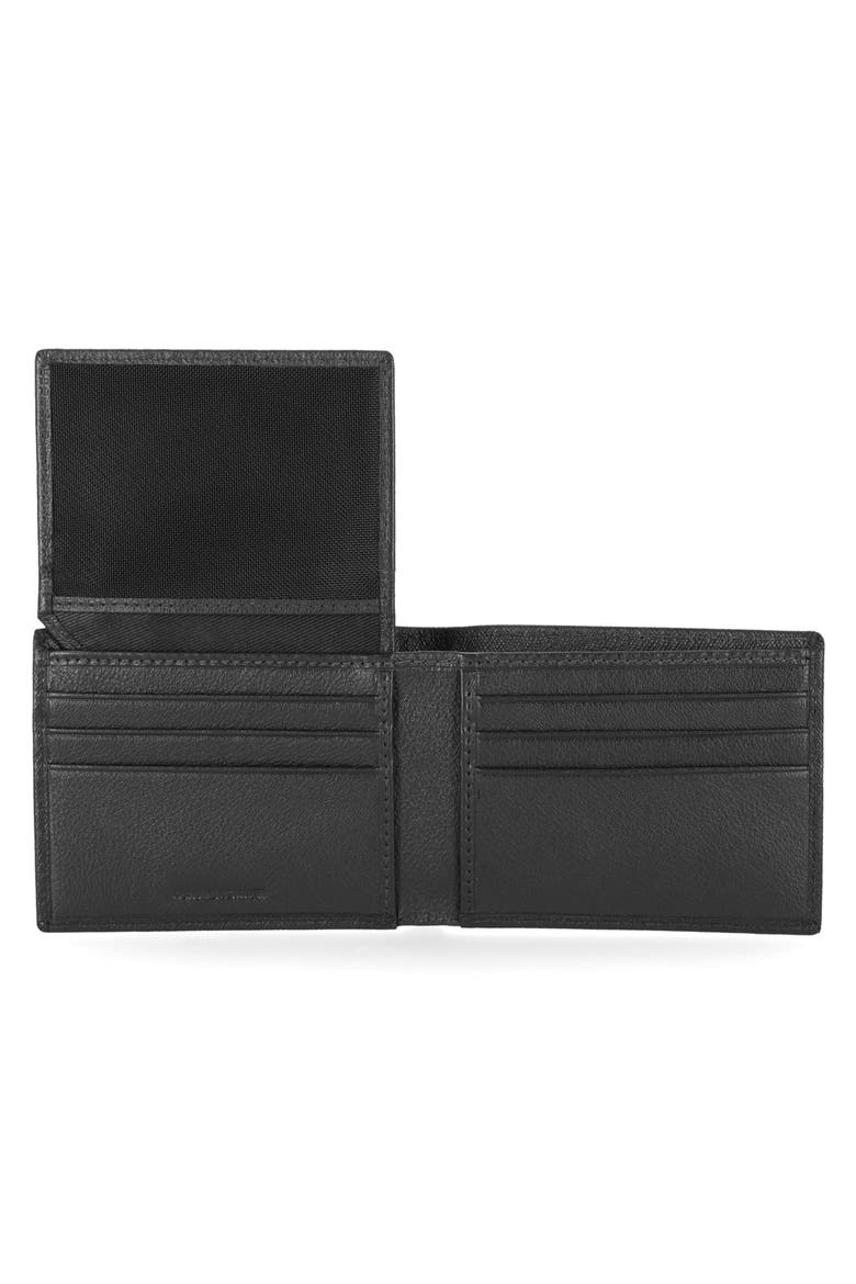 Textured Leather Bifold Passcase Wallet, Alternate, color, BLACK
