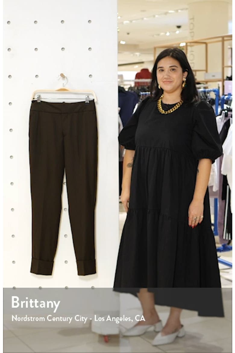 Lane Pintucked Ankle Cuff Wool Trousers video