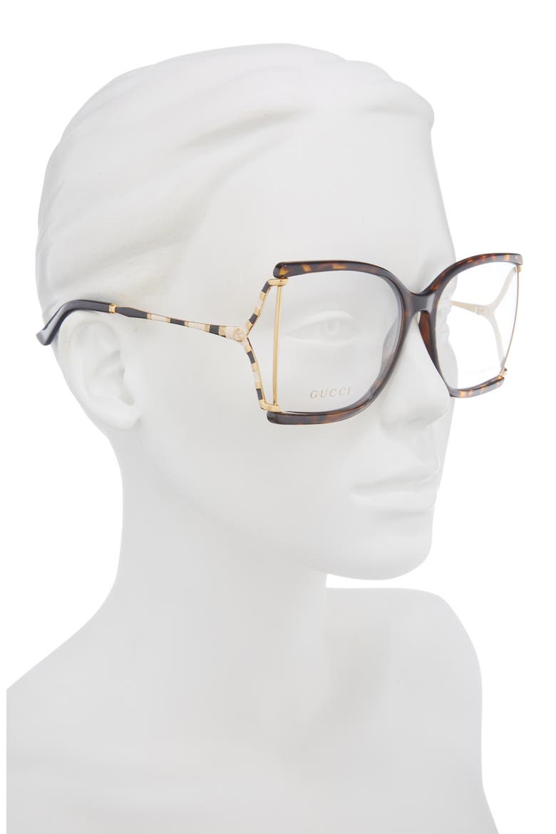 60mm Square Optical Frames, Alternate, color, HAVANA GOLD TRANSPARENT