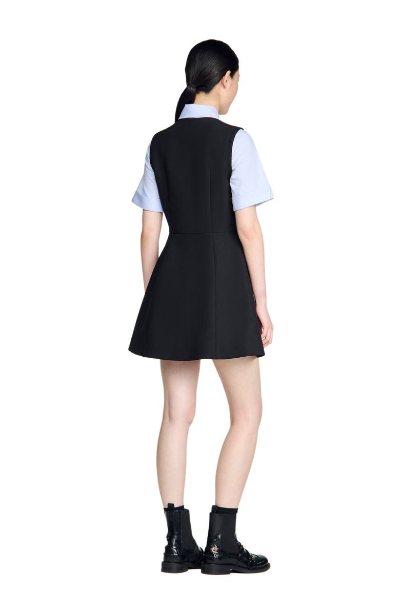 SANDRO 2-in-1 short dress, Alternate, color, Black