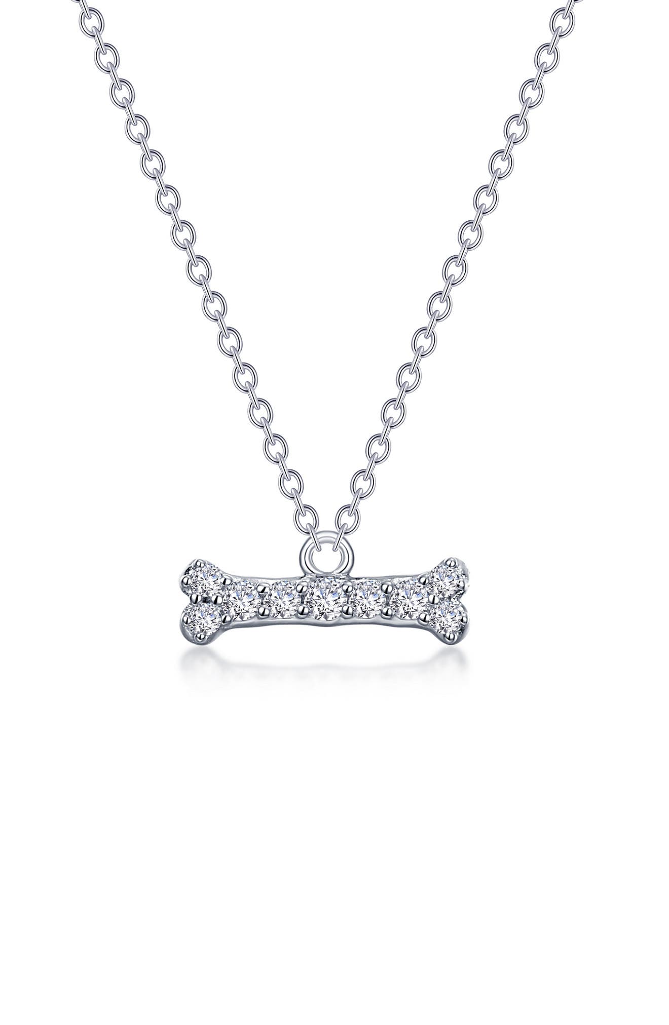 Lafonn Simulated Diamond Dog Bone Pendant Necklace