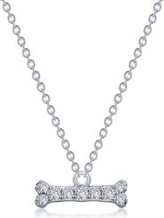 Lafonn Simulated Diamond Dog Bone Pendant Necklace
