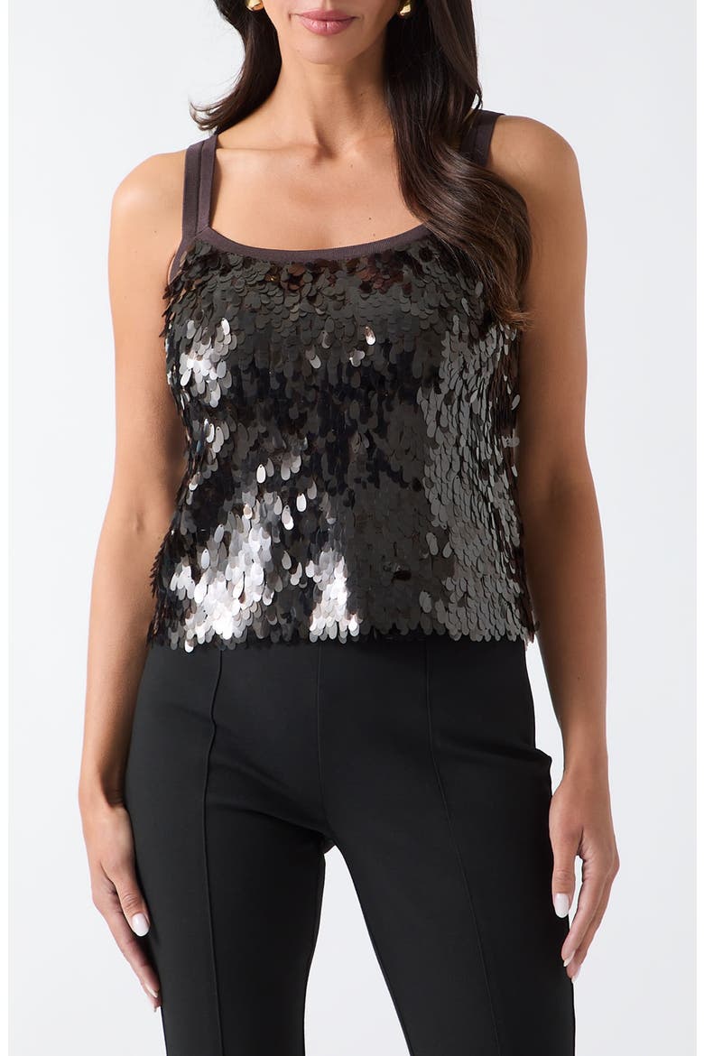 Rita Sequin Paillette Tank, Main, color, CHOCCO BROWN