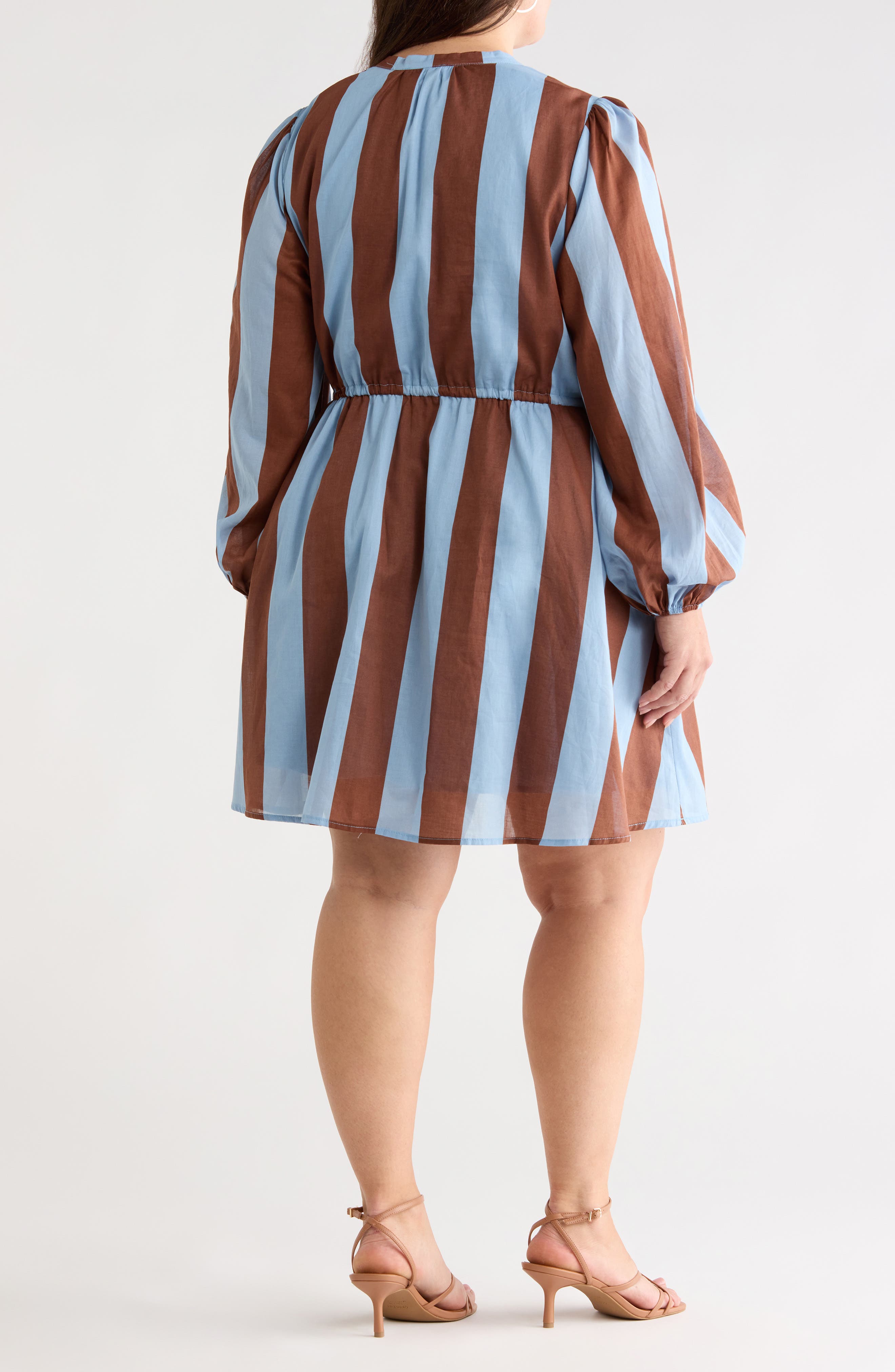 Evabelle Stripe Long Sleeve Shift Dress - image 2