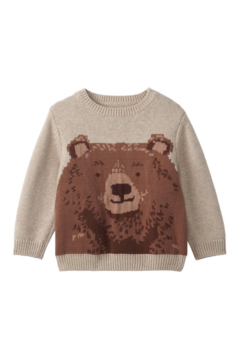 Big Bear Heather Crewneck Sweater, Main, color, BROWN