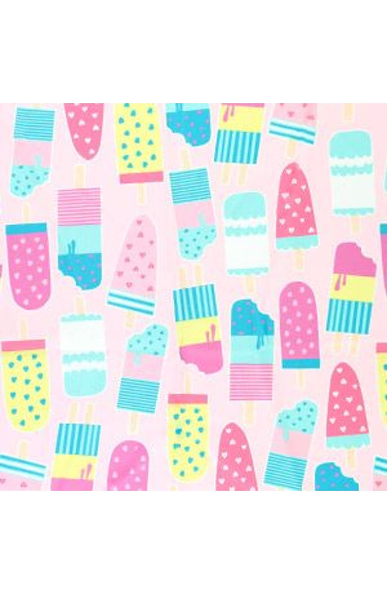 RuffleButts Girls Long Sleeve Ruffle Hem UPF50+ Rash Guard Bikini, Alternate, color, Ice Cream Social