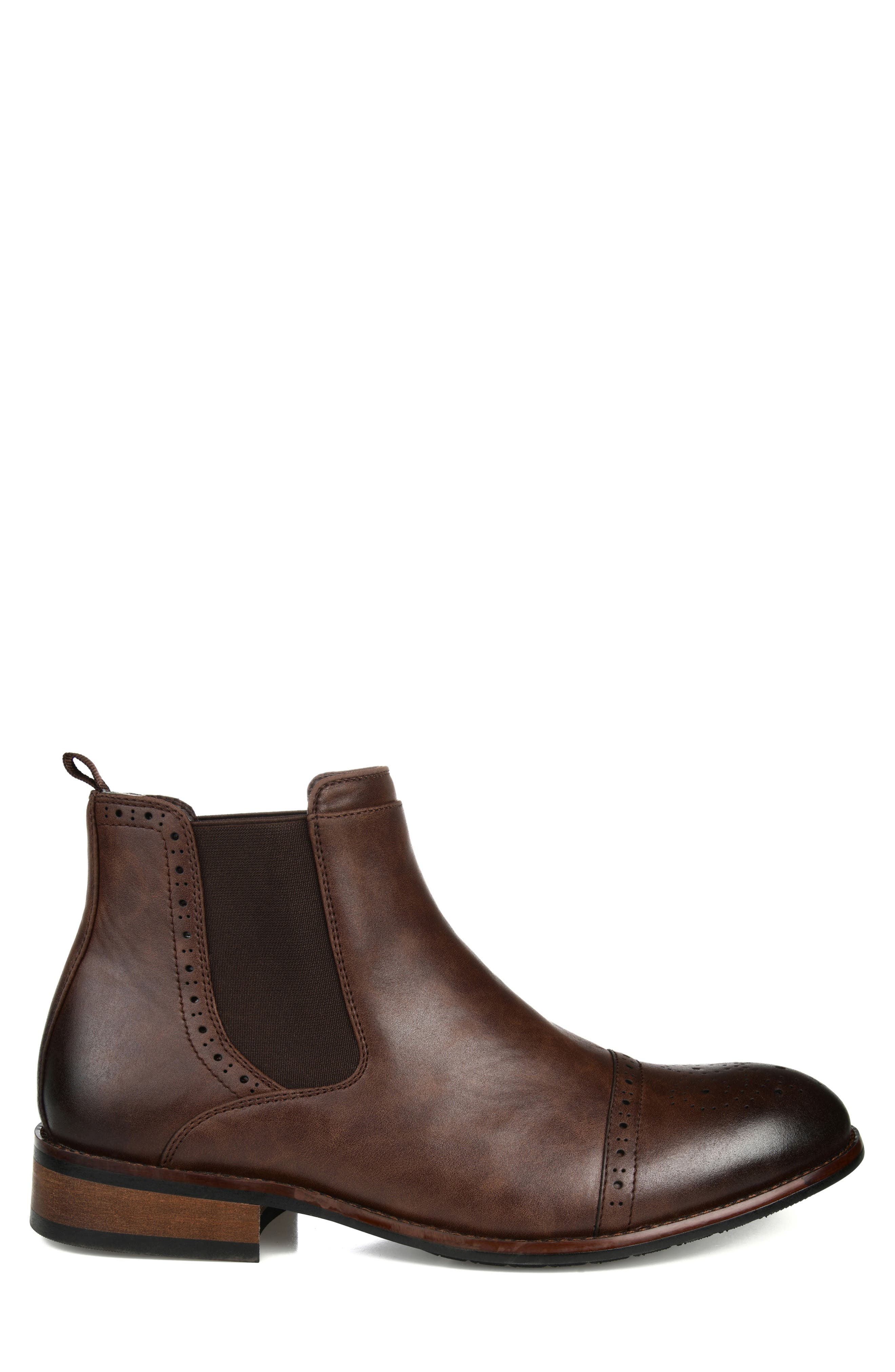Garrett Cap Chelsea Boot - Wide Width, Alternate, color, BROWN