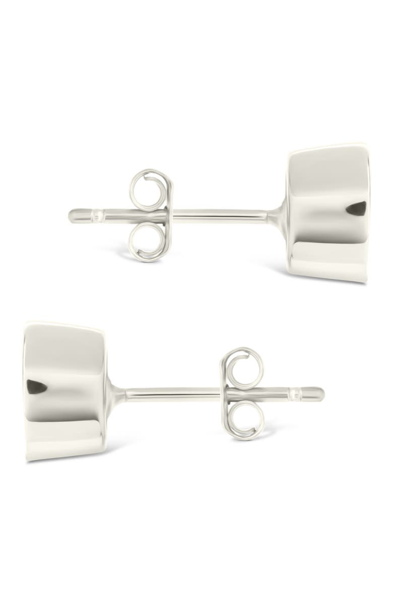 Sterling Forever Trillion Cut Cubic Zirconia Stud Earrings, Alternate, color, Silver