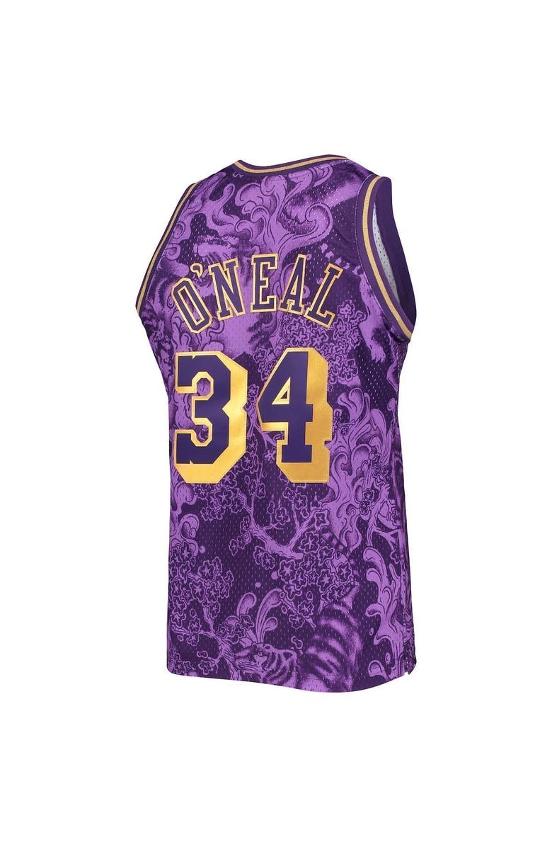 Mitchell & Ness Men's Mitchell & Ness Shaquille O'Neal Purple Los Angeles Lakers Hardwood Classics 1996-97 Lunar New Year Swingman Jersey, Alternate, color,