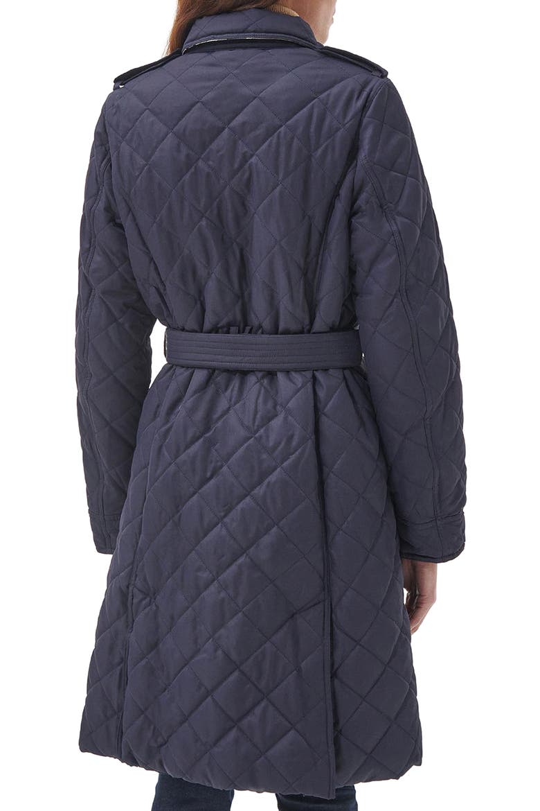 Rosalind Quilted Belted Trench Coat, Alternate, color, MIDNIGHT/ ROSEWOOD TARTAN