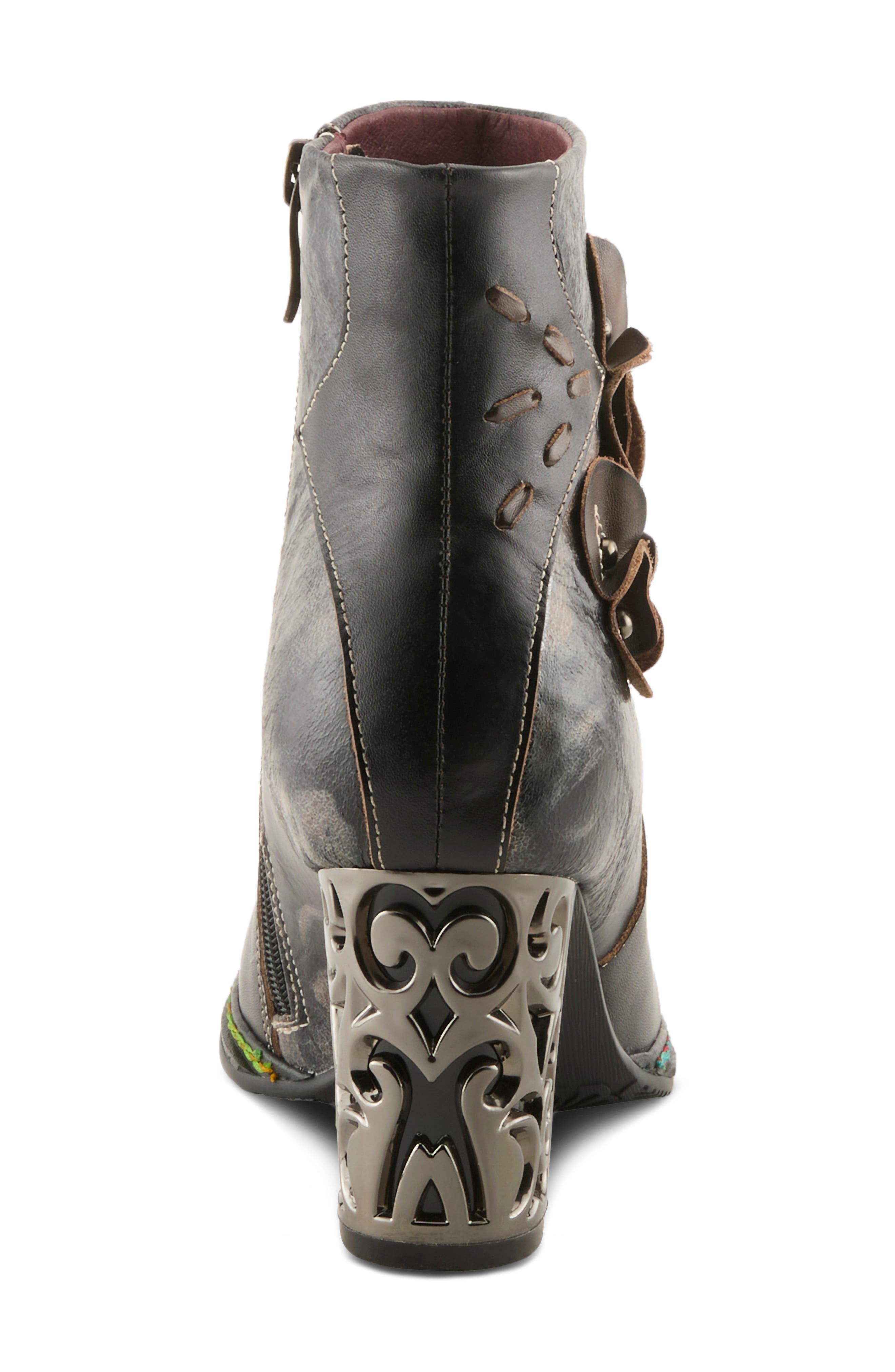 Kurlique Leather Bootie, Alternate, color, BLACK MULTI