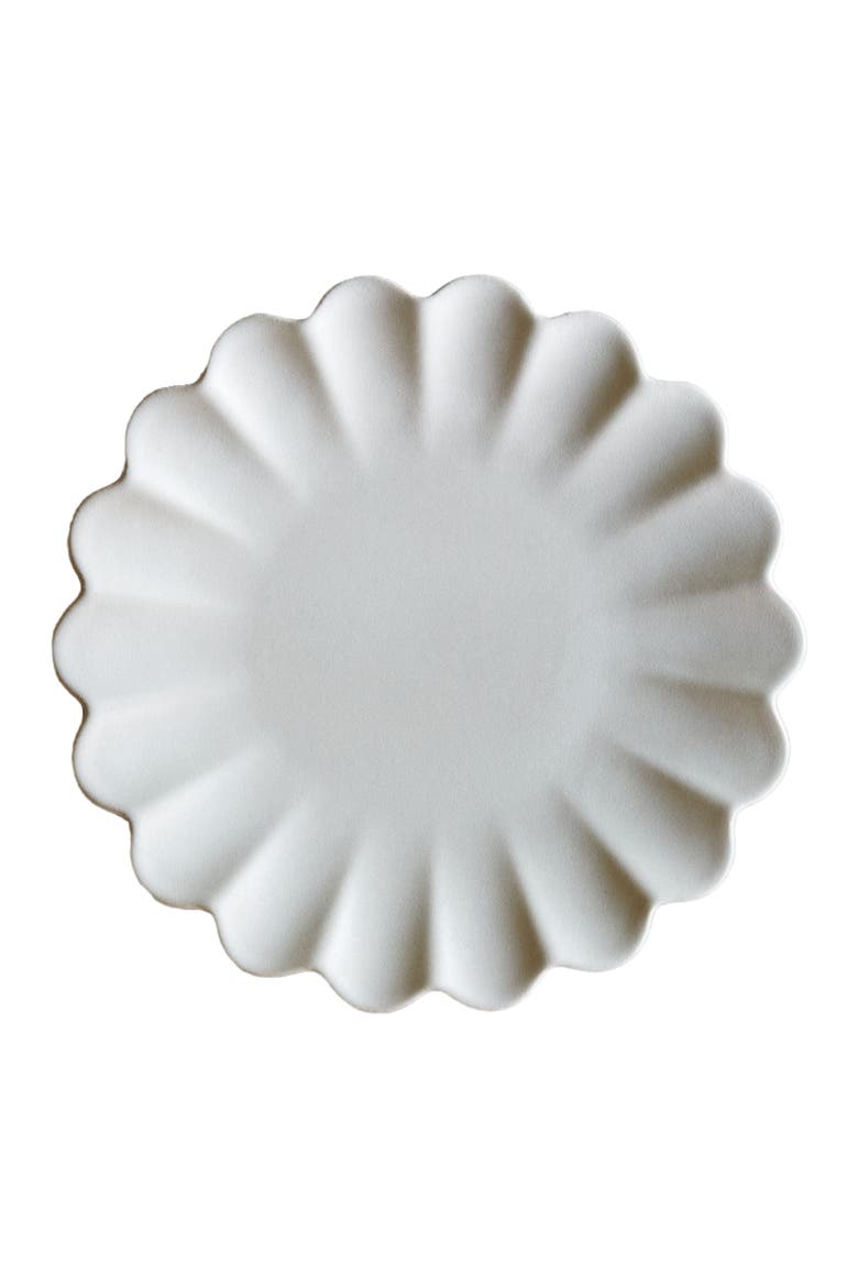 Dhalia Stoneware 4-Piece Dinner Plate Set, Alternate, color, White
