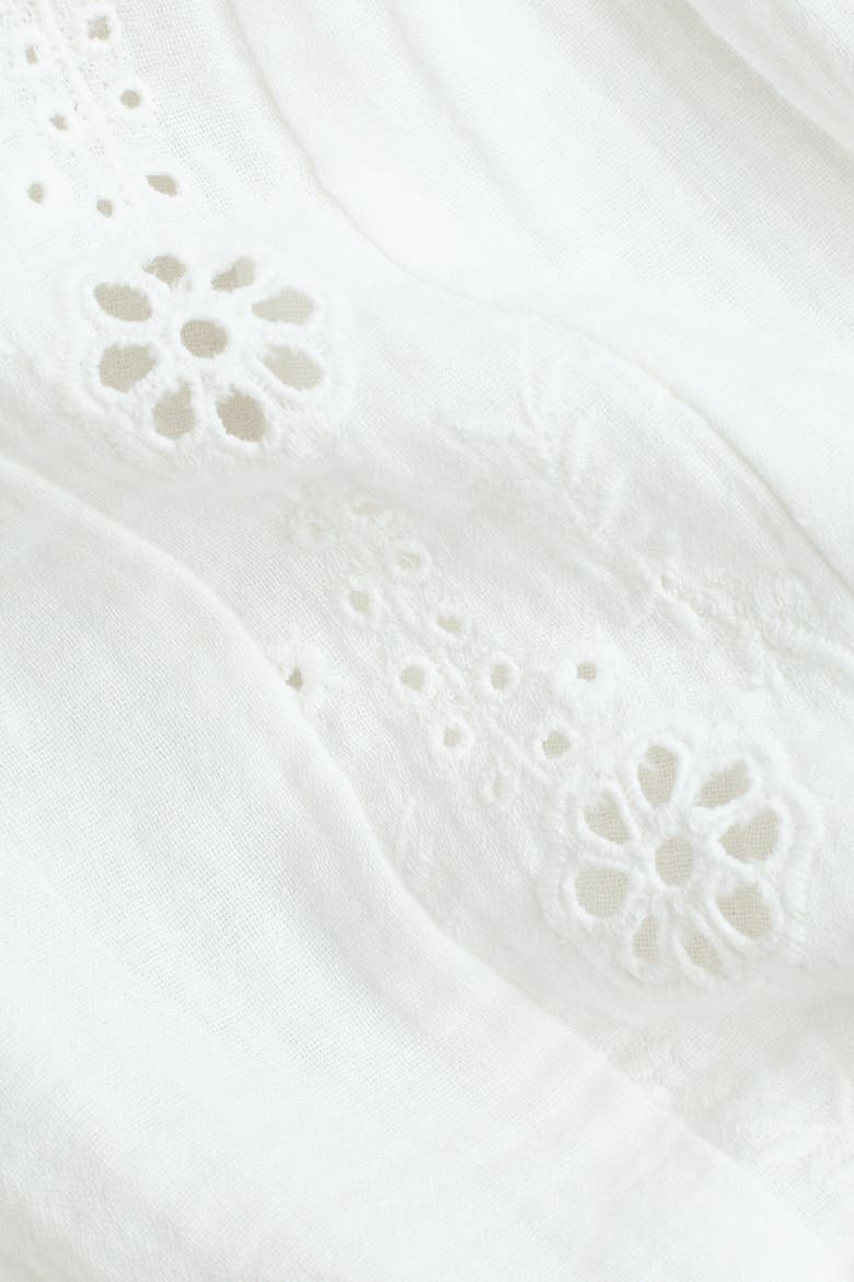 Cotton Blouse With Eyelet Embroidery, Alternate, color, White