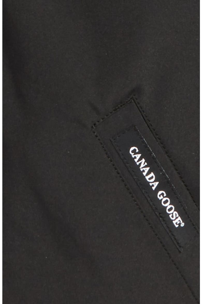 'Grizzly' Down Hooded Bomber Jacket with Genuine Coyote Fur Trim, Alternate, color, BLACK