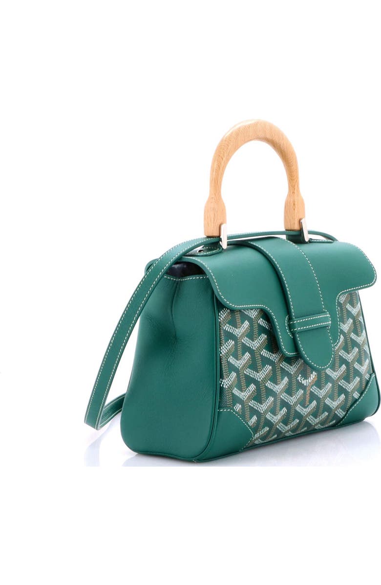 Pre-Owned Goyard Saigon Top Handle Bag Coated Canvas with Leather Mini, Alternate, color, Green