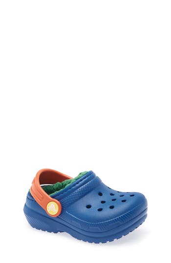 Crocs Classic Lined Sabots Enfants Blue Bolt / Multi 34 In Blue