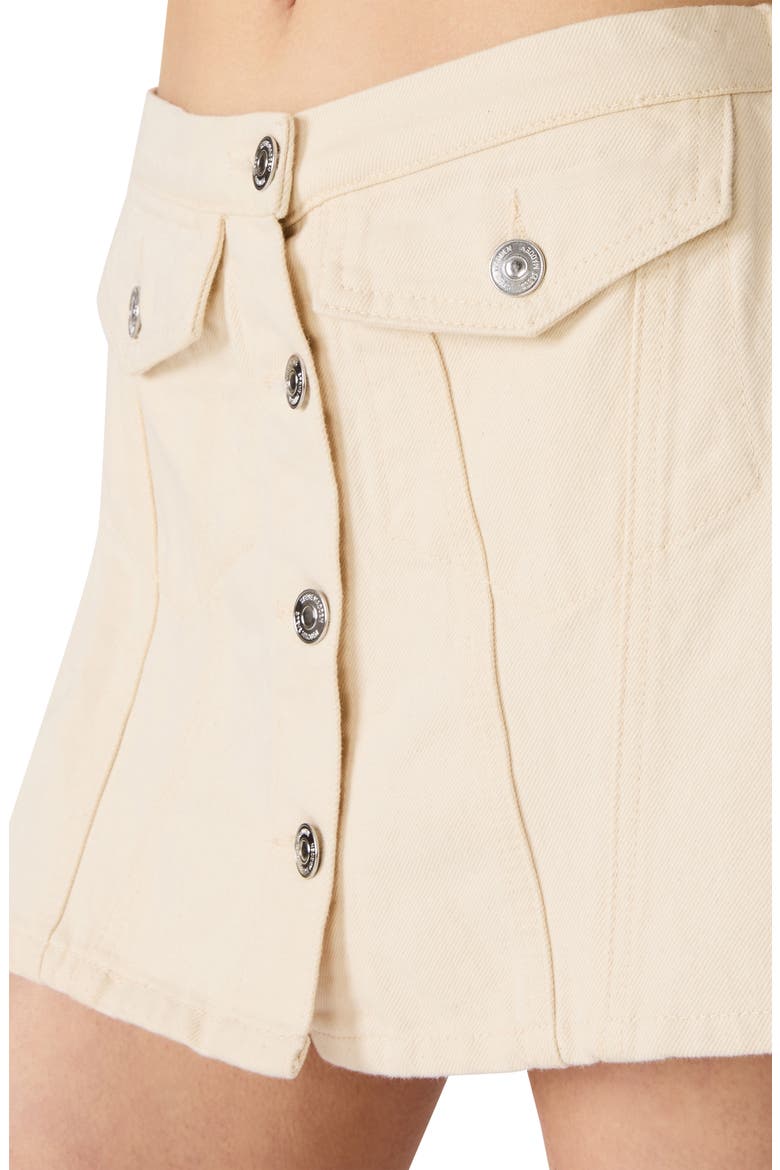 Rietta Button-Up Miniskirt, Alternate, color, NATURAL